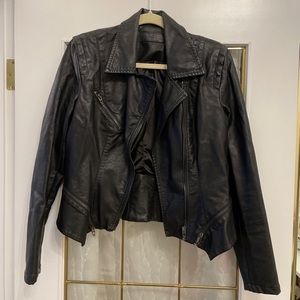 Topshop faux leather cropped jacket